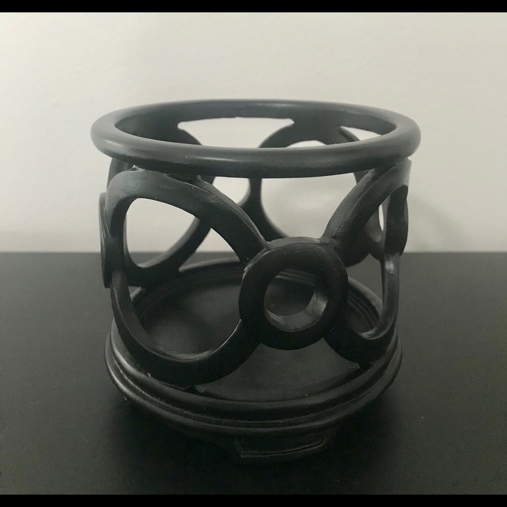 Wood candle holder by partylite